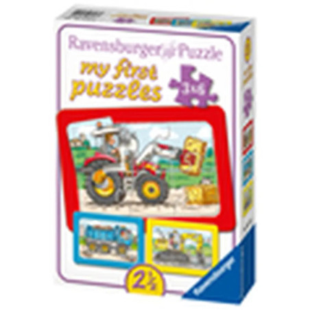 Ravensburger 65738  My first Puzzle Bagger, Traktor und Kipplader 3 x 6 Teile