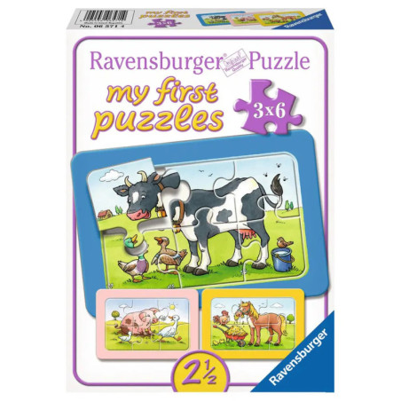 Ravensburger 6571 Puzzle Gute Tierfreunde 3x6 Teile