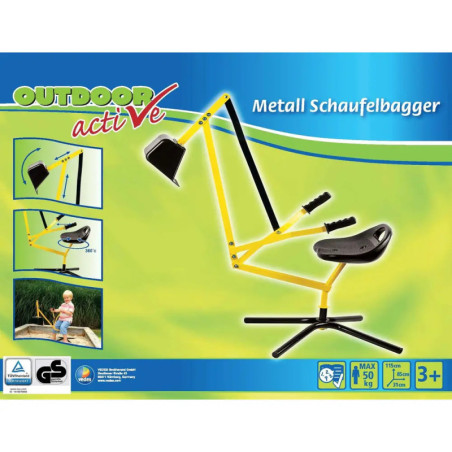 Outdoor active Metall Schaufelbagger, gelb und schwarz