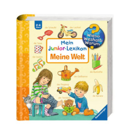 Deutsches Kinderbuchcover mit bunten Illustrationen von Spielzeug und Alltagsgegenständen.