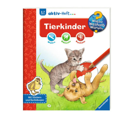 Ravenburger 32693 Wieso? Weshalb? Warum? aktiv-Heft: Tierkinder WWW-Malbuch (ab 01/06)
