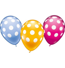 Ballons Polka Dots 6 Stück, Umfang 90-100cm