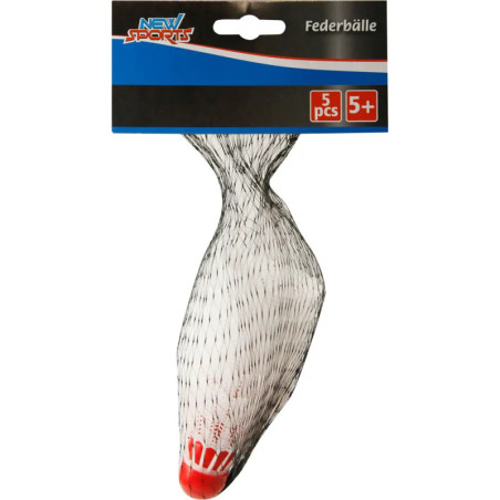 New Sports Federbälle, weiß, 5 Stück