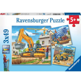 Ravensburger 92260  Puzzle Große Baufahrzeuge 3 x 49 Teile