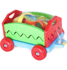 Outdoor active Nachziehwagen mit Eimergarnitur, 6-teilig