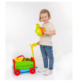 Outdoor active Nachziehwagen mit Eimergarnitur, 6-teilig