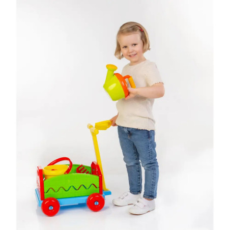 Outdoor active Nachziehwagen mit Eimergarnitur, 6-teilig