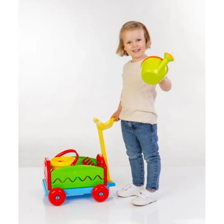 Outdoor active Nachziehwagen mit Eimergarnitur, 6-teilig