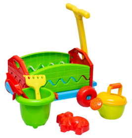 Outdoor active Nachziehwagen mit Eimergarnitur, 6-teilig