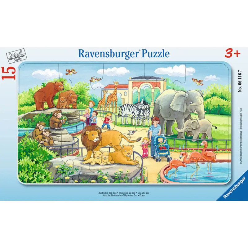Ravensburger 61167 Rahmenpuzzle Ausflug in den Zoo 15 Teile Ravensburger 61167 Rahmenpuzzle Ausflug in den Zoo 15 Teile