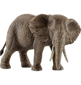 Ein realistisches Modell eines afrikanischen Elefanten steht auf vier Beinen und blickt leicht nach rechts.