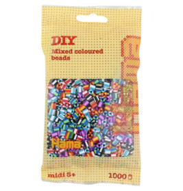 Hama® Bügelperlen Midi - gestreift Mix 1000 Perlen (6 Farben)