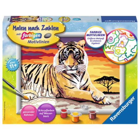 Ravenburger 28553 Malen nach Zahlen Majestätischer Tiger Malen nach Zahlen Serie D