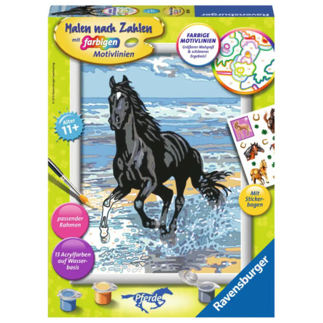 Ravenburger 28565 Malen nach Zahlen Pferd am Strand Malen nach Zahlen Serie Pferd