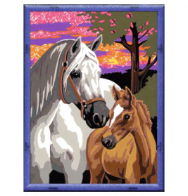 Ravenburger 28568 Malen nach Zahlen Pferde im Sonnenuntergang Malen nach Zahlen