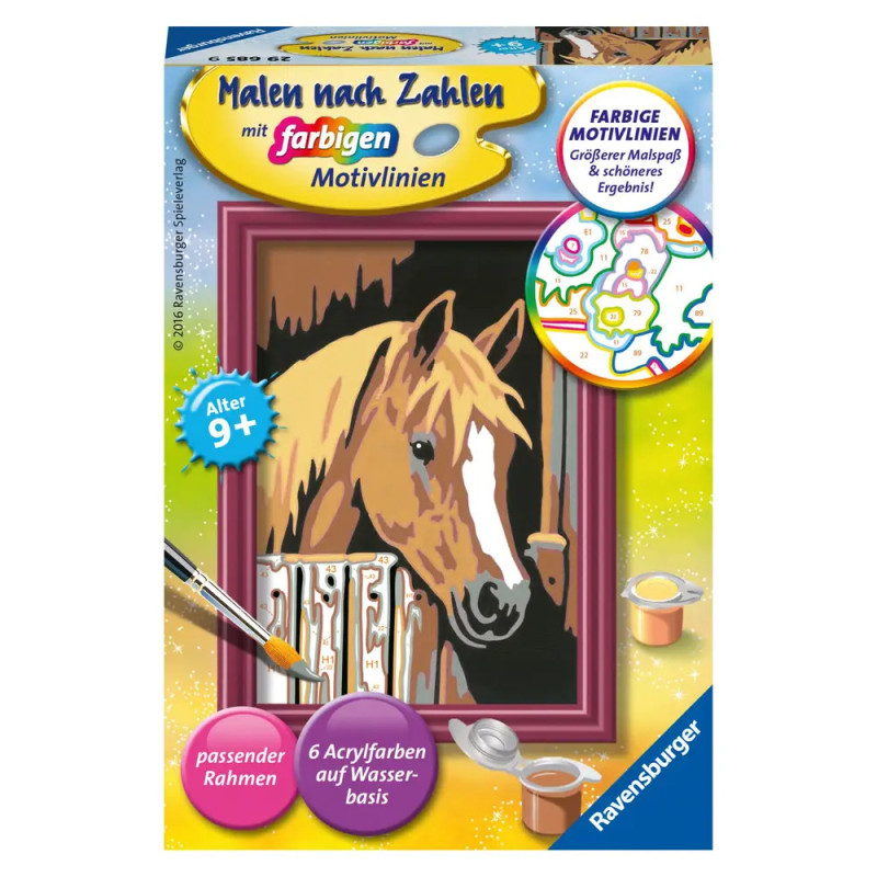Ravenburger 29685 Malen nach Zahlen Pferd im Stall Malen nach Zahlen Serie F
