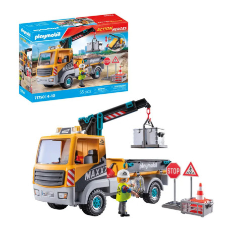 PLAYMOBIL 71750 Baustellen-LKW mit Kran