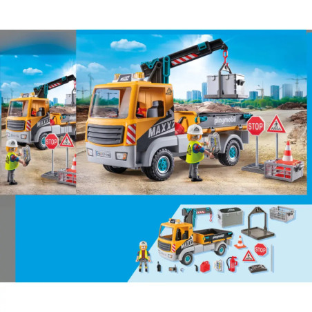 PLAYMOBIL 71750 Baustellen-LKW mit Kran