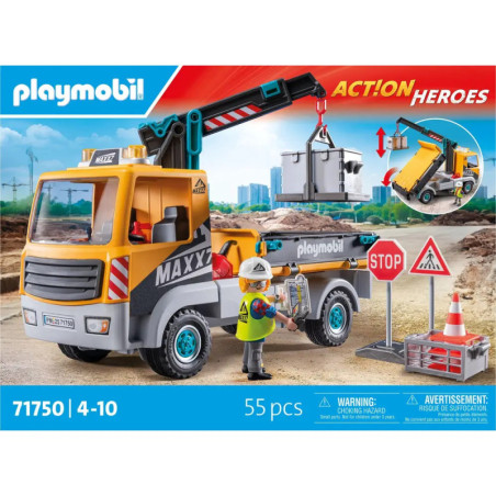 PLAYMOBIL 71750 Baustellen-LKW mit Kran