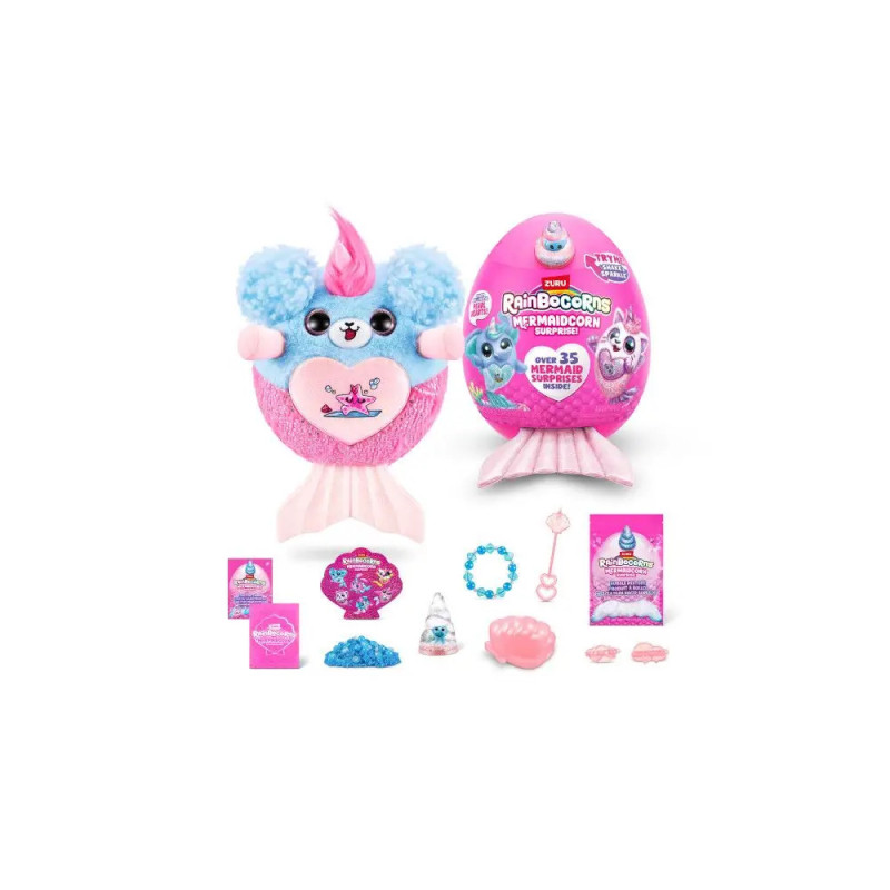Rainbocorns Mermaidcorn Set mit Plüschtier, Ei-Box, Armband, Ring, Perlen und Zubehör. Rainbocorns Mermaidcorn Set mit Plüschtier, Ei-Box, Armband, Ring, Perlen und Zubehör.