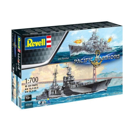 Revell Bausatz Pacific Warriors mit USS Fletcher und USS Indianapolis im Maßstab 1:700. Revell Bausatz Pacific Warriors mit USS Fletcher und USS Indianapolis im Maßstab 1:700.