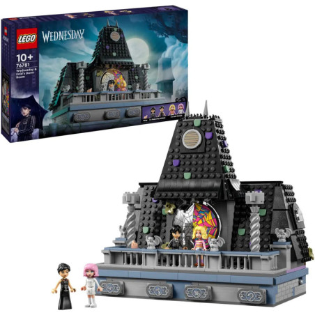 LEGO-Set: gothisches Herrenhaus mit 4 Minifiguren, Verpackung Wednesday, ab 10 Jahren, Set 76781. LEGO-Set: gothisches Herrenhaus mit 4 Minifiguren, Verpackung Wednesday, ab 10 Jahren, Set 76781.