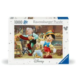 Ravensburger Puzzle mit 1000 Teilen: Pinocchio und Geppetto in einer Werkstatt.