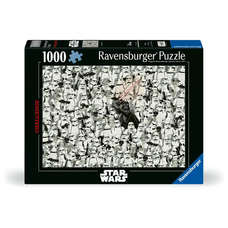 Ravensburger Star Wars Puzzle, 1000 Teile: Darth Vader und zahlreiche Sturmtruppler sind auf der Box abgebildet. Ravensburger Star Wars Puzzle, 1000 Teile: Darth Vader und zahlreiche Sturmtruppler sind auf der Box abgebildet.