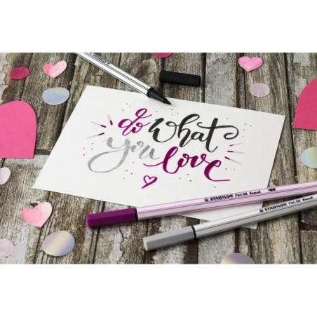 Premium fibre-tip pen with brush tip STABILO® Pen 68 brushPremium-Filzstift mit Pinselspitze STABILO