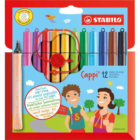 Fibre-tip pen with cap-ring STABILO® Cappi® walletFilzstift mit Kappenring STABILO® Cappi® Etui