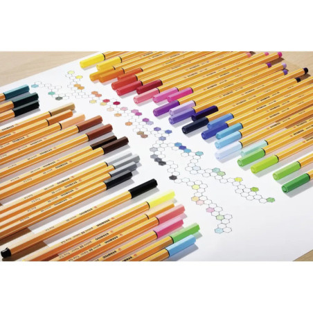 Fineliner STABILO® point 88® walletSTABILO point 88 10er Etui Fineliner 10 Farben Sortierung ohne sc