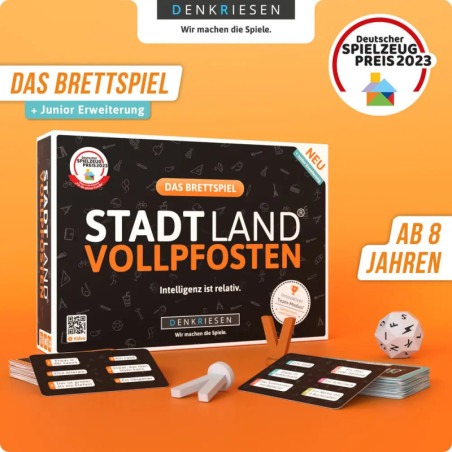 DENKRIESEN - STADT LAND VOLLPFOSTEN® Brettspiel + Junior Erweiterung