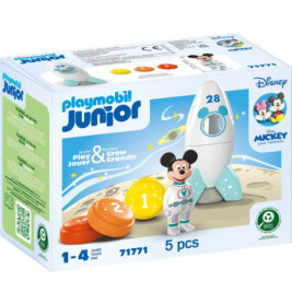 Playmobil Junior Mickey Mouse Raketen-Spielset, ab 1 Jahr, mit Rakete und Mickey-Figur.