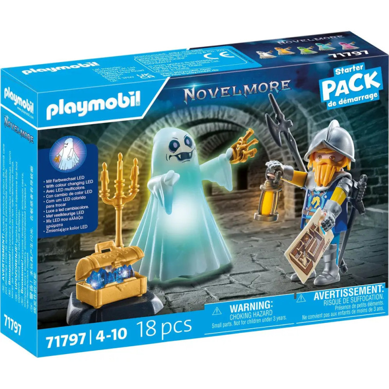 Playmobil Novelmore Starter Pack mit Gespenst, Ritter, Schatztruhe und Zubehör in der Verpackung. Playmobil Novelmore Starter Pack mit Gespenst, Ritter, Schatztruhe und Zubehör in der Verpackung.