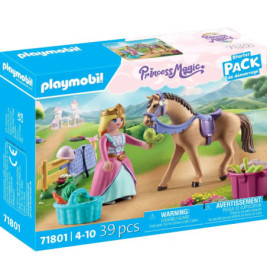 Playmobil Prinzessin Magic Starter-Pack: Box mit Prinzessin, Pferd und Zubehör auf der Vorderseite abgebildet.