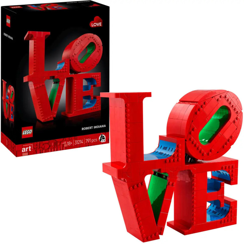 LEGO-Set und Modell formen in Rot das Wort LOVE, inspiriert von Robert Indianas Kunstwerk. LEGO-Set und Modell formen in Rot das Wort LOVE, inspiriert von Robert Indianas Kunstwerk.