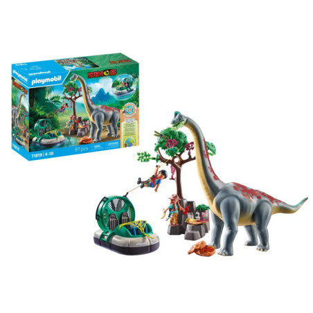 PLAYMOBIL 71819 Brachiosaurus-Begegnung mit Luftkissenboot