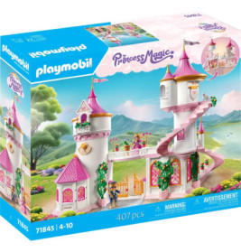 Playmobil Princess Magic Schloss mit rosa Türmen, 407 Teile, für Kinder von 4-10 Jahren.