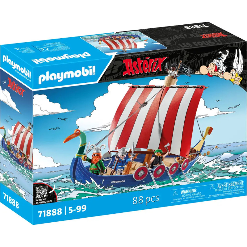 Playmobil Asterix Wikinger-Schiff, 88 Teile, ab 5 Jahren, mit rot-weißen Segeln. Playmobil Asterix Wikinger-Schiff, 88 Teile, ab 5 Jahren, mit rot-weißen Segeln.