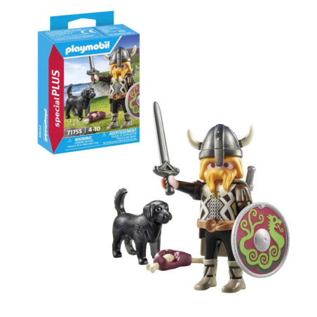 PLAYMOBIL 71755 Wikinger mit Wachhund
