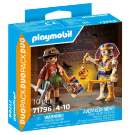 Playmobil-Box mit Forscher und Pharao, geeignet für Kinder von 4 bis 10 Jahren.