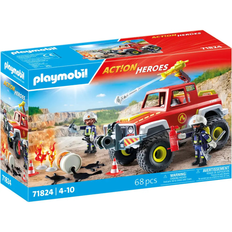 Playmobil Action Heroes Feuerwehrauto-Set mit Figuren, Feuer und Zubehör für Kinder von 4-10 Jahren. Playmobil Action Heroes Feuerwehrauto-Set mit Figuren, Feuer und Zubehör für Kinder von 4-10 Jahren.