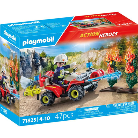Playmobil Feuerwehr-Quad, 47 Teile, für Kinder von 4-10 Jahren, auf der Verpackung abgebildet.