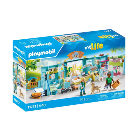 Playmobil My Life-Box mit Tierklinik, Figuren, Tieren und Zubehör.