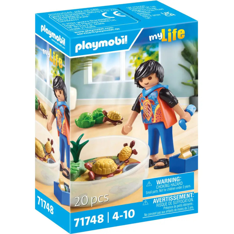 Playmobil My Life Set mit Figur, die Schildkröten füttert 20 Teile, ab 4 Jahren.