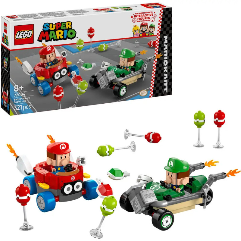 LEGO Super Mario Kart Set mit Mario- und Luigi-Figuren, Fahrzeugen, Box und Zubehör. LEGO Super Mario Kart Set mit Mario- und Luigi-Figuren, Fahrzeugen, Box und Zubehör.