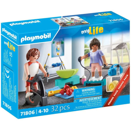 Playmobil myLife Fitness-Set mit 2 Figuren, Sportgeräten und 32 Teilen für Kinder von 4-10 Jahren.