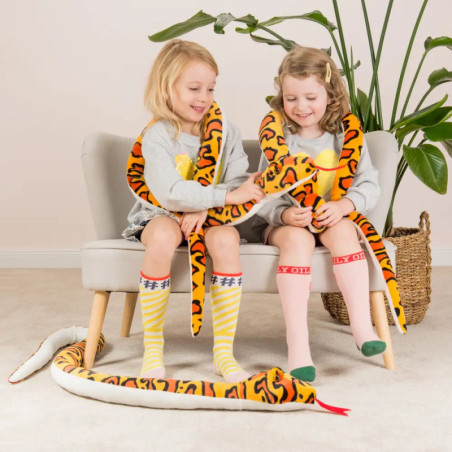 Teddy Hermann Schlange, orange-gelb gemustert, 175 cm