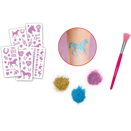 DIY Glitzer-Tattoos - Pferdefreunde