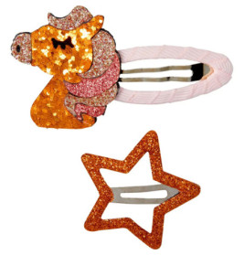 Haarclips Glitzerpferde no.3 - beautiful